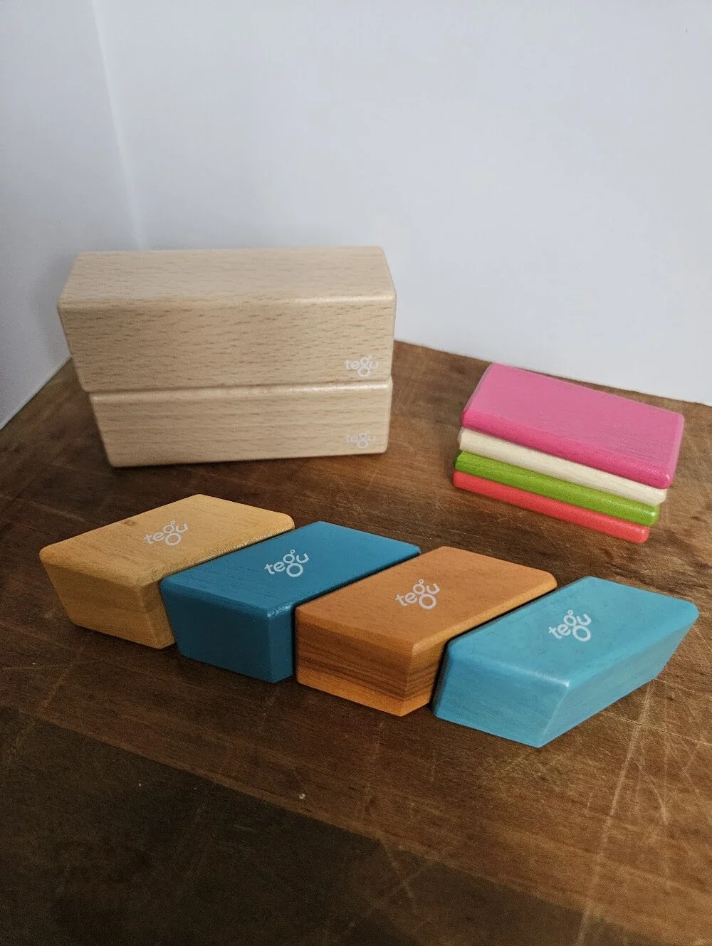 Tegu Assorted Magnetic Wood Blocks Replacement Pieces 10 Count